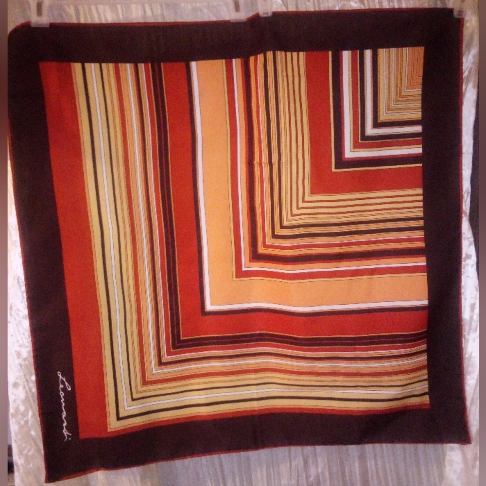 Vintage Leonard Retro Mod Scarf Autumn Fall Colors 30x30